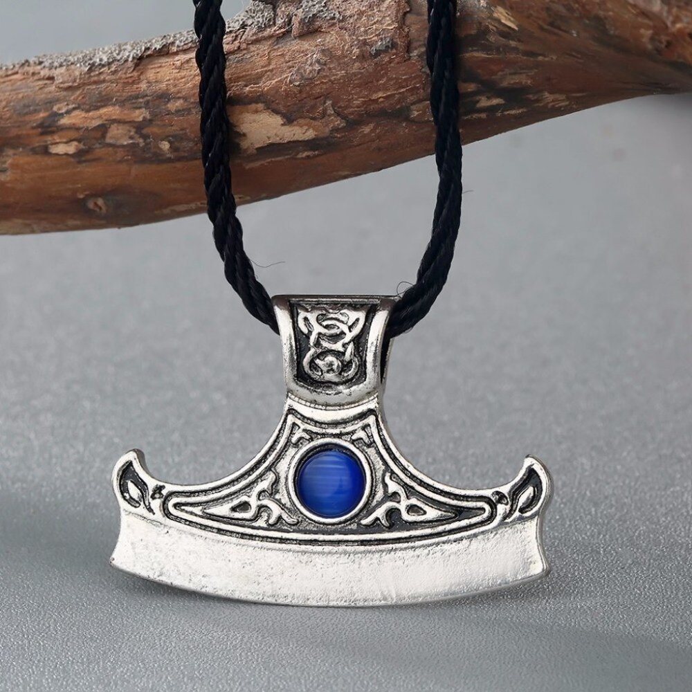 Viking Necklace Axe Talisman Retro Odin Rune Symbol Antique Slavic Nordic - Picture 7 of 7